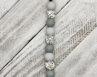 Cervical Dilation Beads for Labor and Delivery Grey Floral Badge buddy