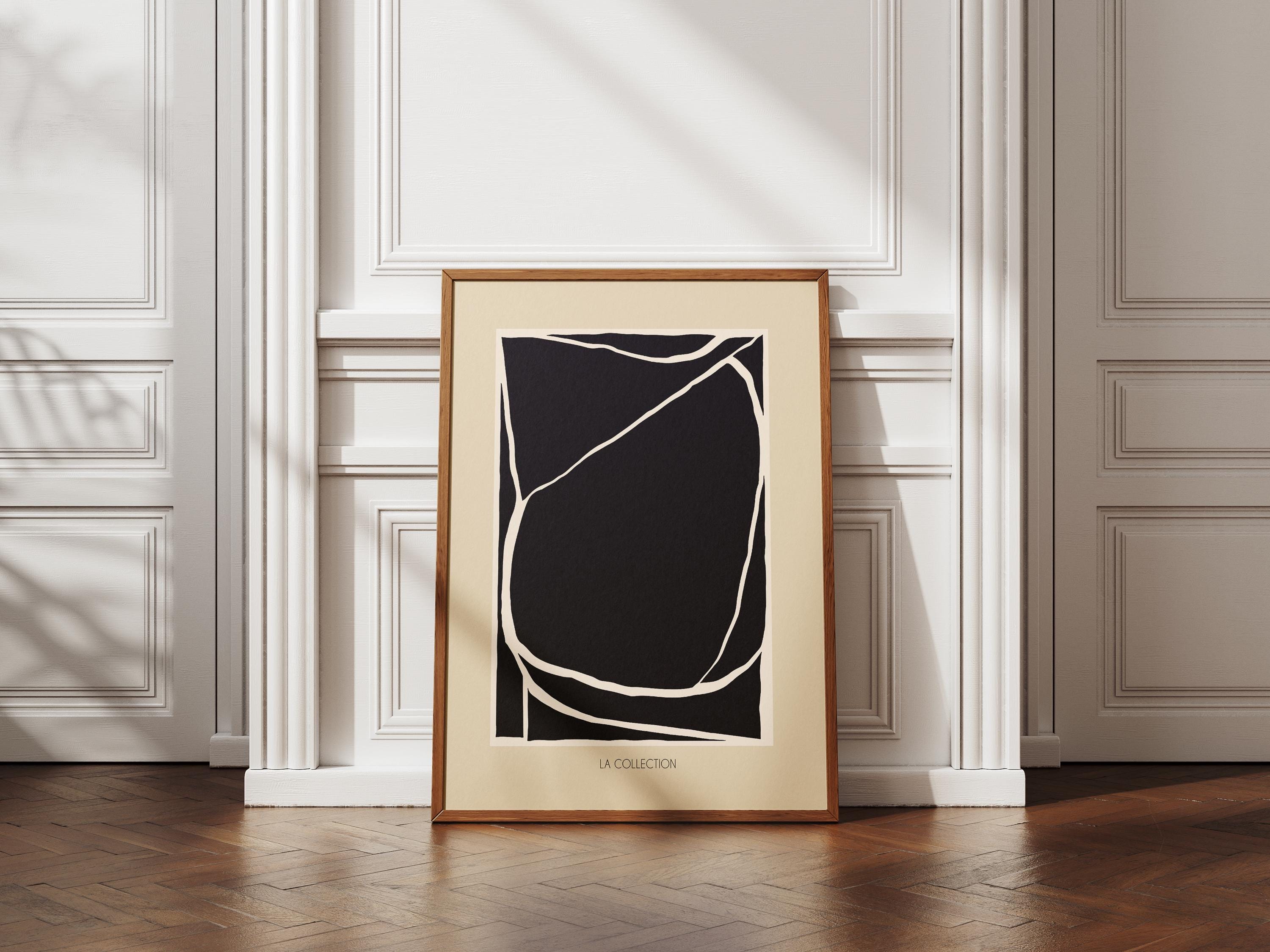 Modern Abstract Fine Line Art Print: Black Beige (digital Download) - Etsy