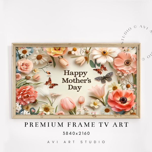 FRAME TV art Mothers Day heart balloons, Samsung Frame art love, Vintage style Samsung Frame tv art pink red hearts Vintageart Farmhouse