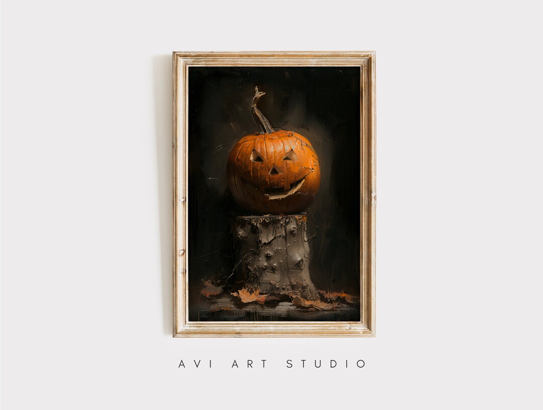 Jack O Lantern Halloween Digital Print, Halloween Wall Art Digital ...