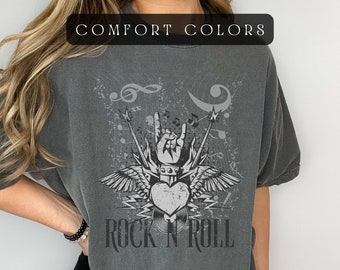 Guitar with Wing Style Rock N Roll T-shirt| Vintage Rock n Roll Tee| Guitar shirt| Rock & Roll Shirt| Music lover tee| World Tour T-shirt