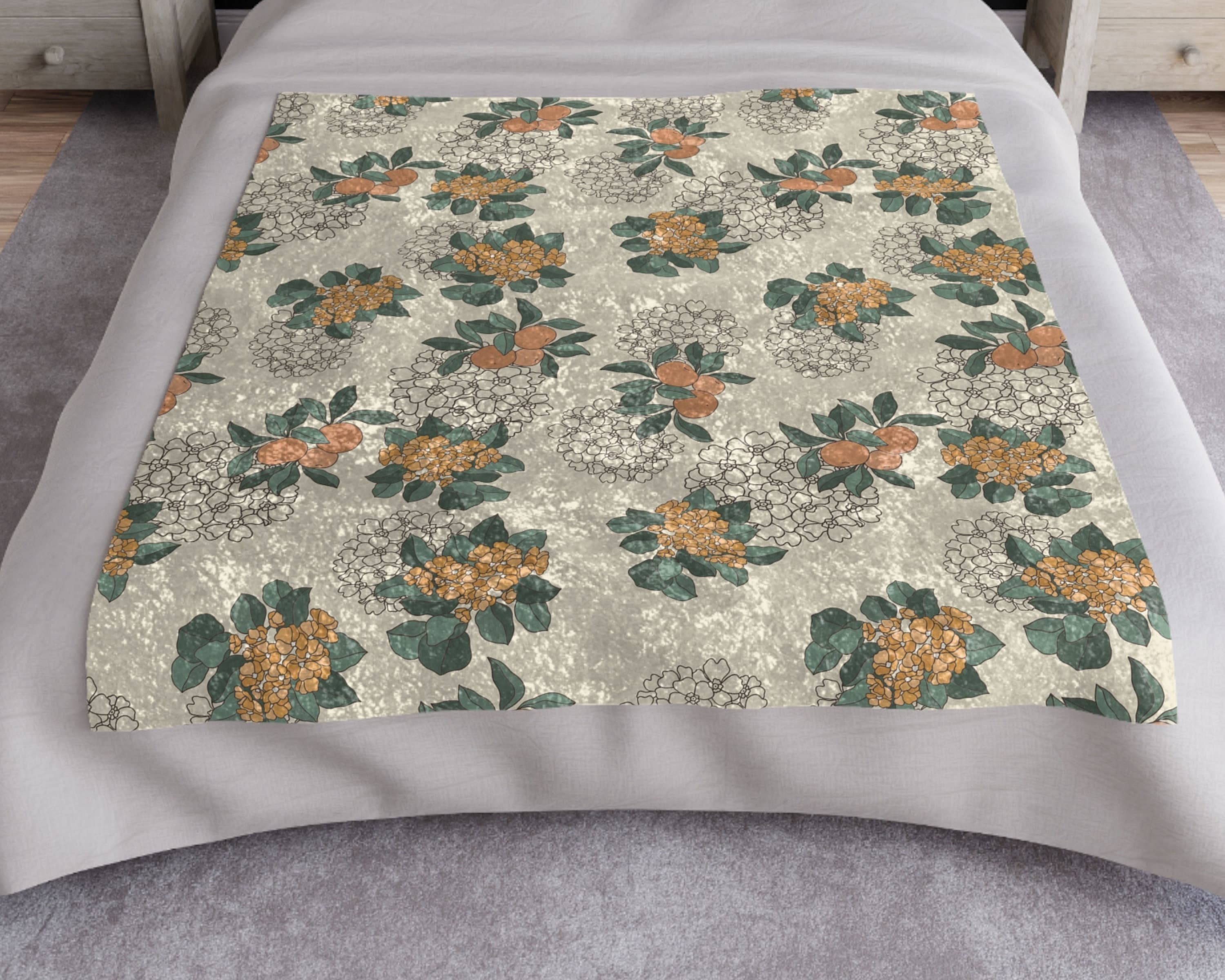 Crushed Velvet Blanket, Oranges Blanket, Clementines Baby Blanket