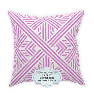 Pink Abstract Pillow Cover| Geometric Accent Pillow| Preppy Dorm Decoration| Dorm Decor for College Girls| Teen College Girl Gift Home Decor