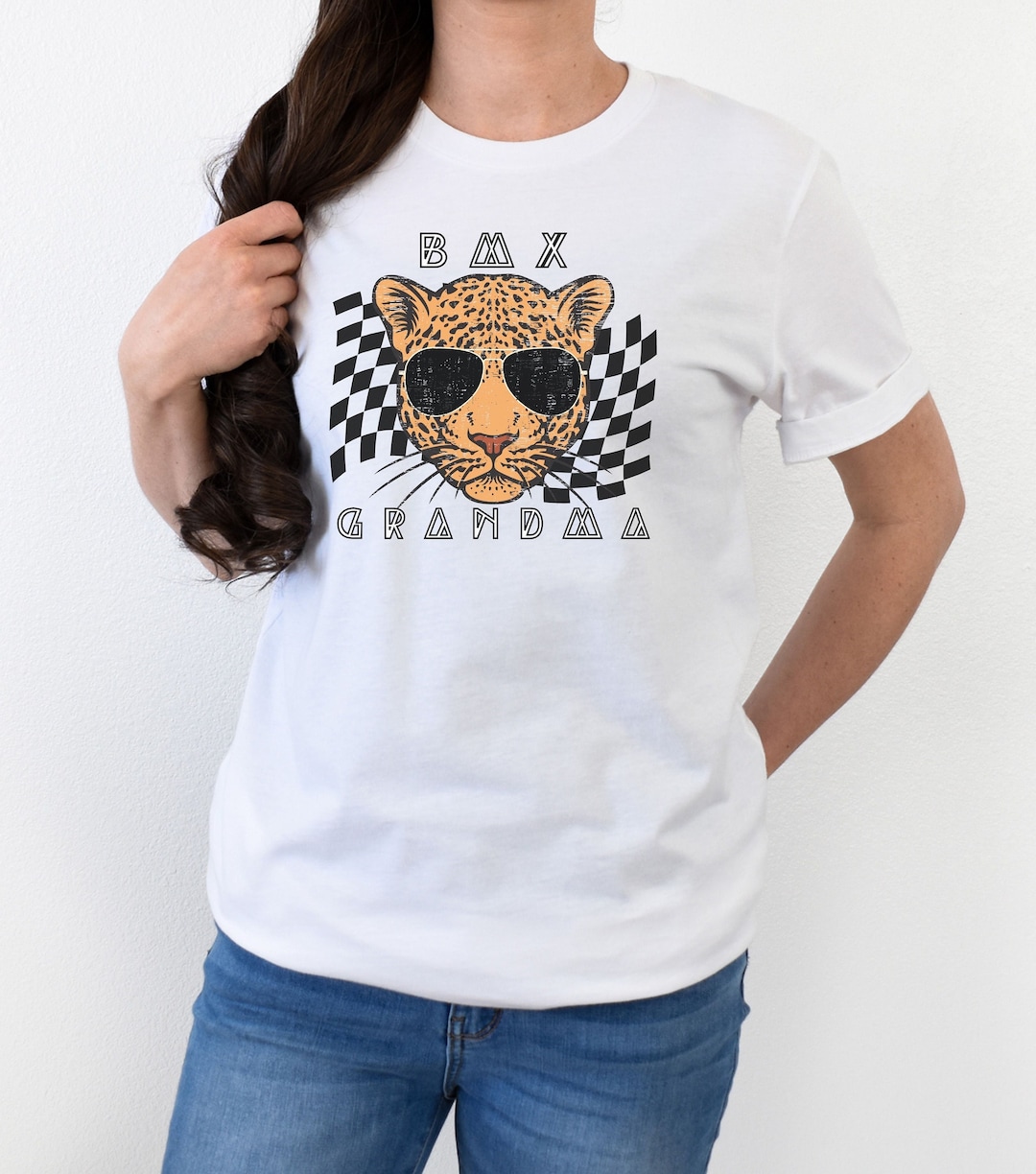 BMX Grandma Shirt Bmx Race Shirt Bmx Checkered Flag Tshirt Grandma for