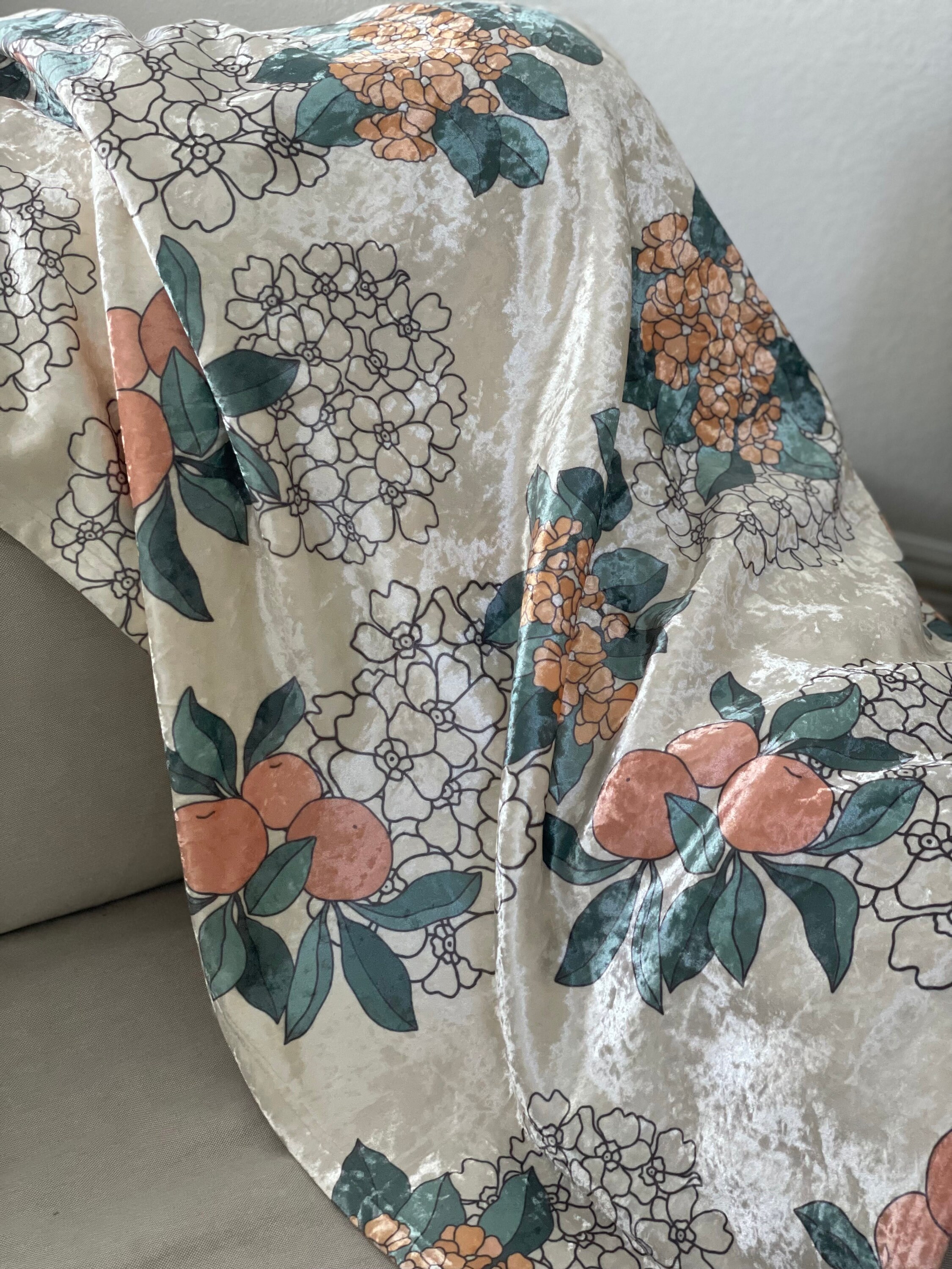 Crushed Velvet Blanket, Oranges Blanket, Clementines Baby Blanket