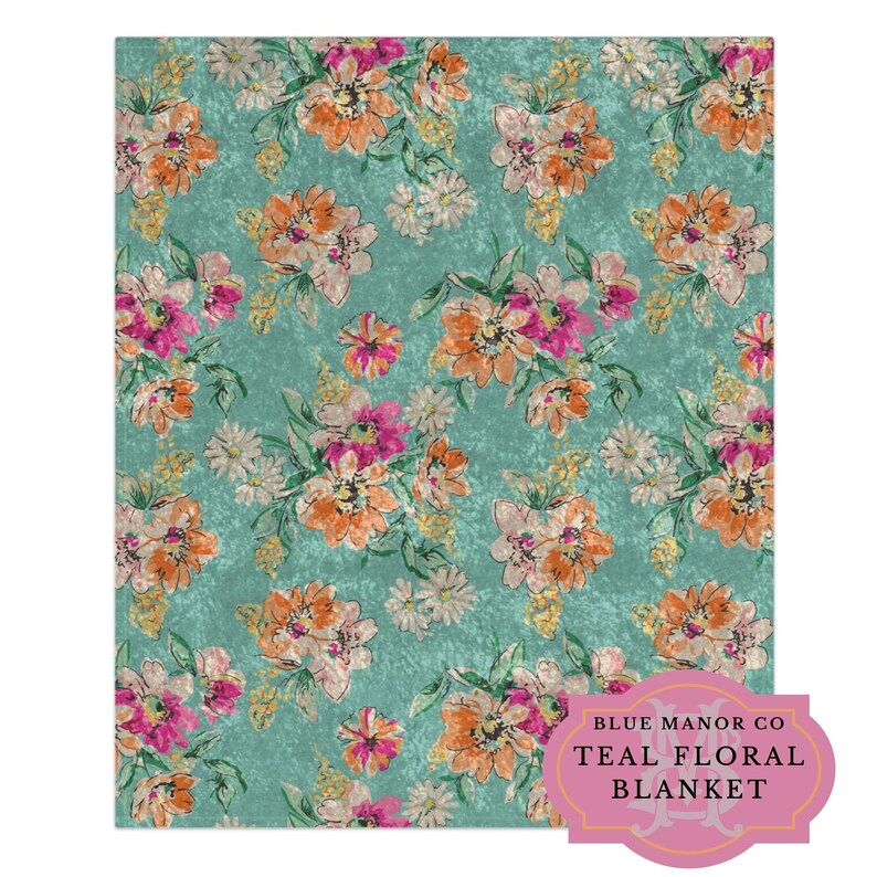 Vintage Floral Crushed Velvet Blanket Roses Floral Blanket Vibrant