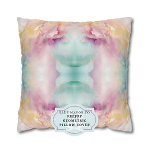 Pink & Green Butterfly Effect Pillow Cover| Preppy Dorm Decoration| Dorm Decor for College Girls | Teen and College Girl Gift | Home Decor