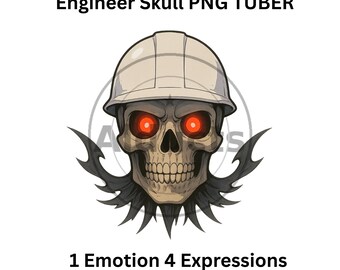 Anime Skull Engineer PNG Tuber Avatar for Gamers & Streamers - Veadotube Mini Ready!
