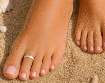 Bague d'orteil en argent sterling • Bague d'orteil minimaliste • Bague de plage délicate • Bijoux de pied d'été • Bague en argent simple • Cadeau de bijoux de vacances
