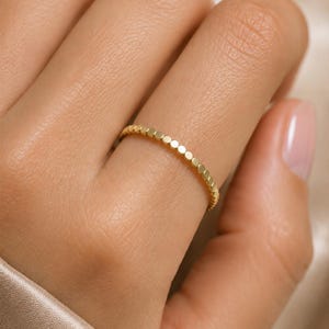 Gold Dot Ring • Minimalist Stacking Ring • 14k Gold Fill Ring • Dainty Ring • Thin Gold Band • Delicate Everyday Ring