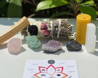 Energy Cleansing, Crystal Set, Crystal Cleansing Set,  Healing Set, Crystals for New Start in Life