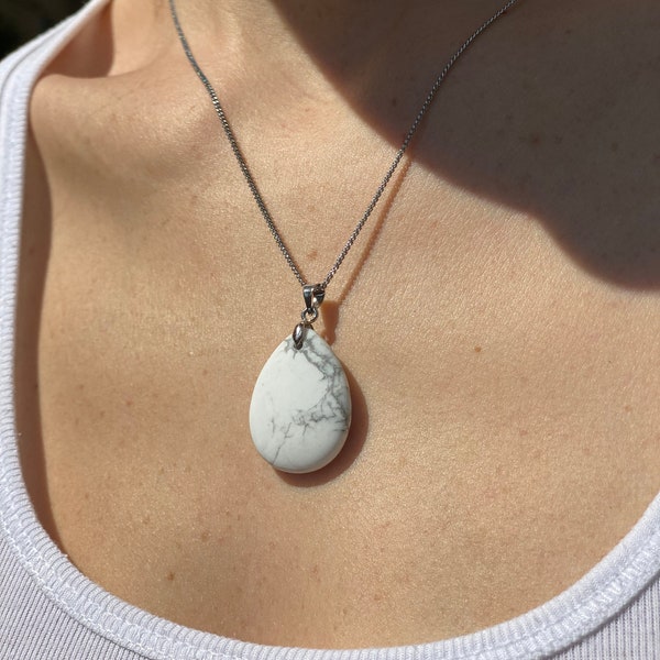 Howlite Necklace,  Howlite  Natural Stone, Healing Gemstones, Gift For Her
