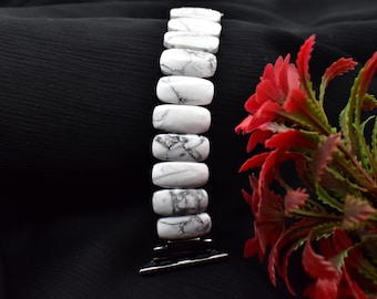 Howlite Apple Watch Band: Beaded Gemstone iWatch Strap