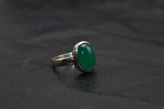 Special treatment Special Offer Natural green chalcedony ring, beautiful  color, 925 silver, - AliExpress