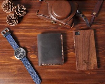 Handmade Genuine Leather Wallet - Vintage Style Men's Wallet - Short Wallet with Card Holder