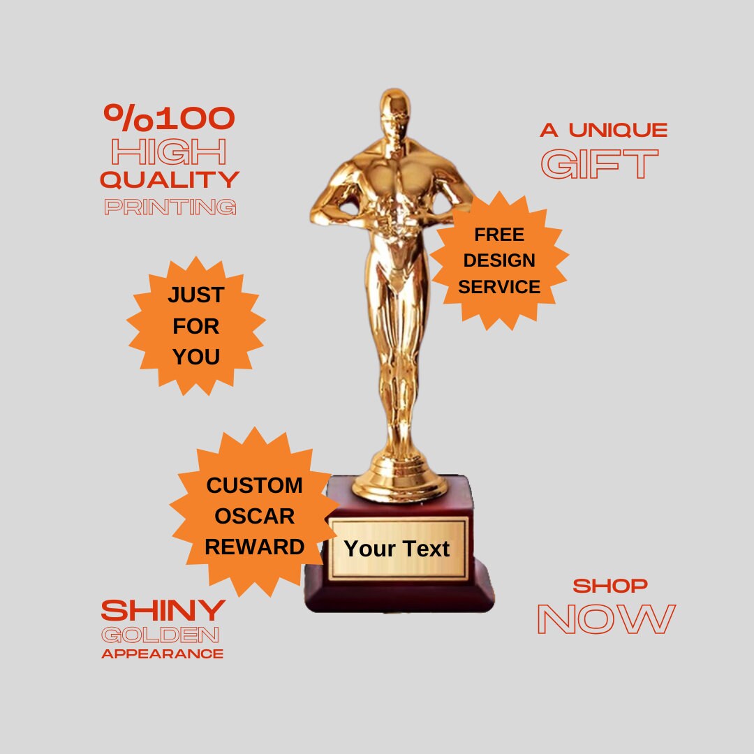 Personalized Oscarstyle Award Custom Engraved Trophy, Elegant Award