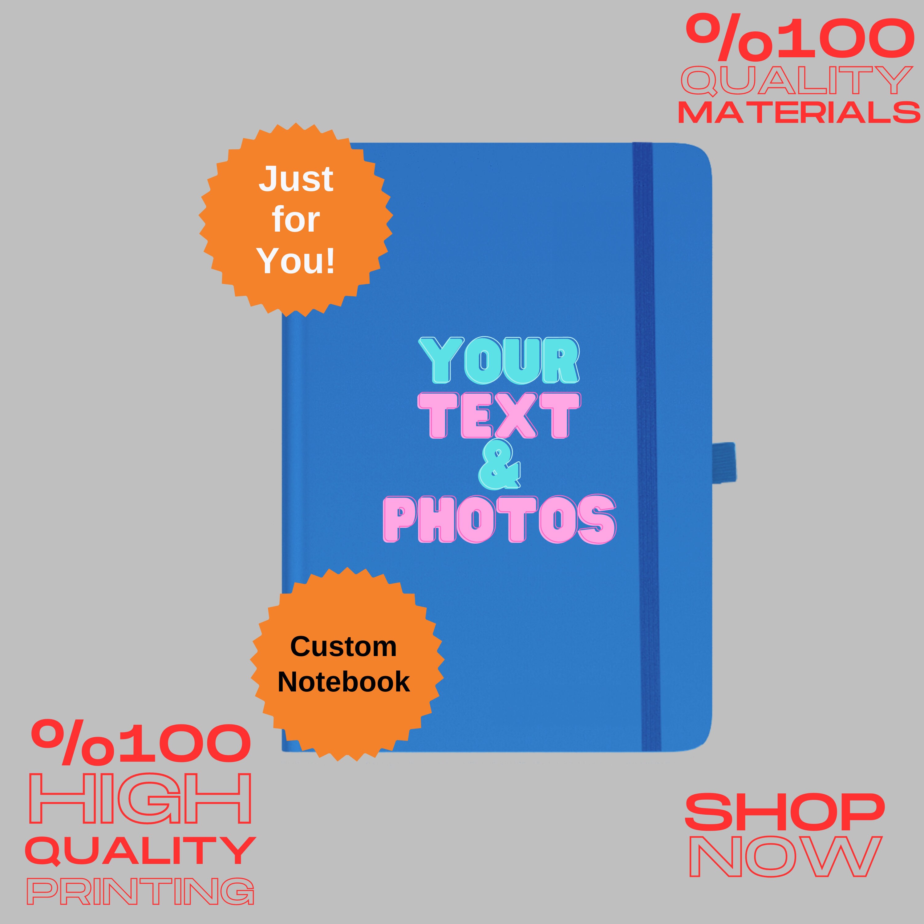 CUSTOM Notebookpersonalized Notebooks Customizable Journals Etsy