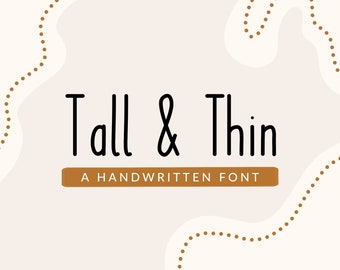 Tall & Thin Handschriftliche Schriftart für Notizen Ordentlich Schreiben Fett Geschrieben Studentenhandschrift Digitaler Planer Studie iPad Goodnotes Notability