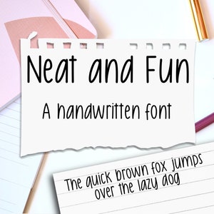Neat and Fun Hand Written Font for Note Taking | Student Writing | Digital Planner Study | for iPad Goodnotes and Notability