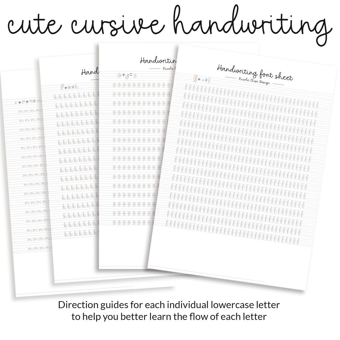 117 Page Fun Cursive Neat Hand Writing Workbook | Practice Sheet Guide ...
