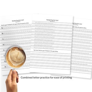 73 Page Aesthetic Hand Writing Practice Workbook Sheet Printable Guide ...