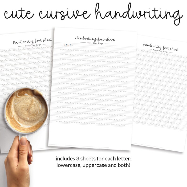 117 Page Fun Cursive Neat Hand Writing Workbook | Practice Sheet Guide ...