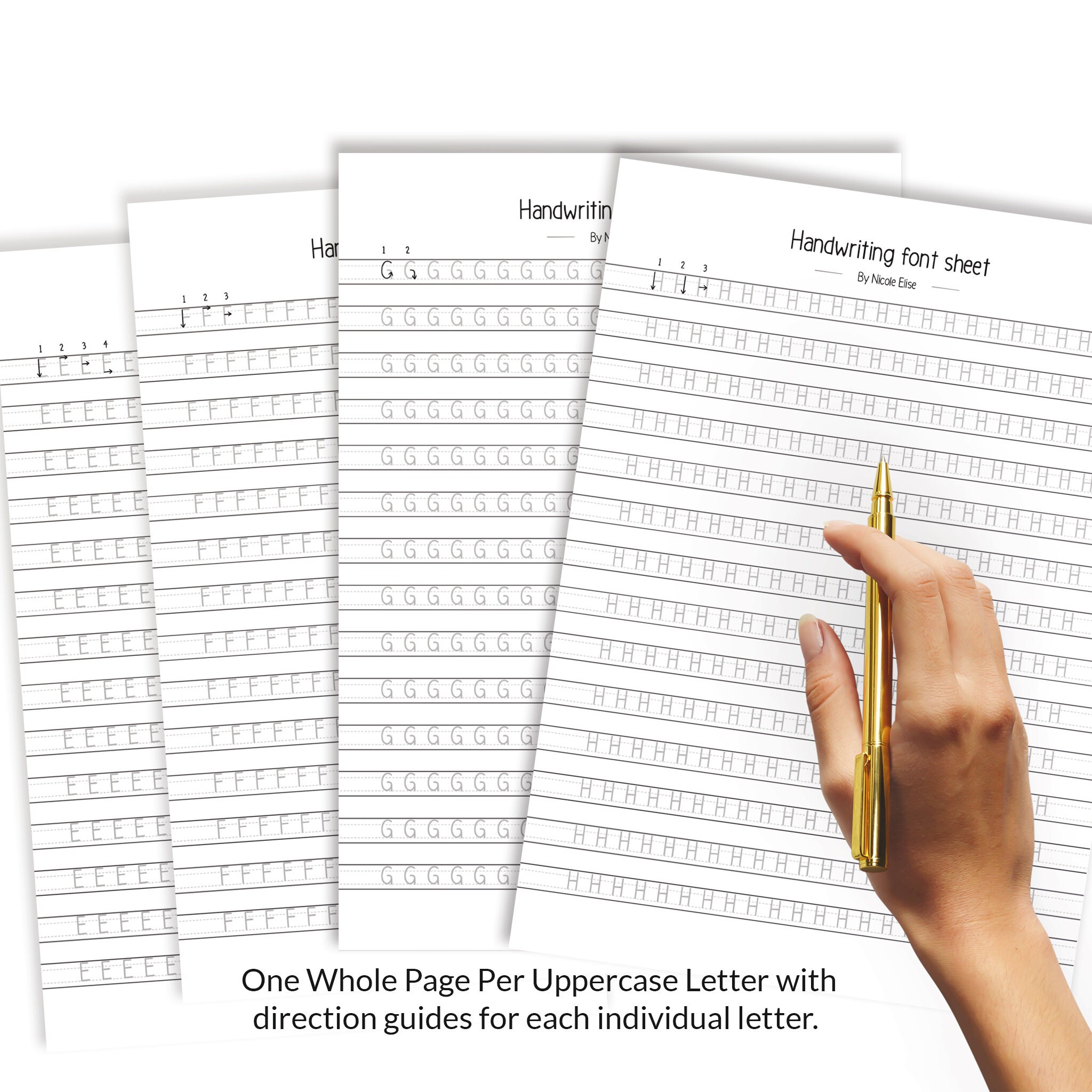 99 Page Student Notes Hand Writing Practice Workbook Sheet Printable ...