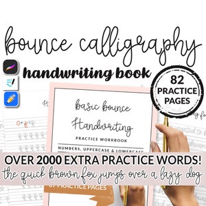 87 pagina's Bounce Nette handschriftwerkmap | Oefenbladgids | Afdrukbare werkbladen voor iPad-sjablonen - Goodnotes Notability | Volwassenen Tieners