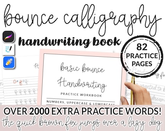 87 pagina&#39;s Bounce Nette handschriftwerkmap | Oefenbladgids | Afdrukbare werkbladen voor iPad-sjablonen - Goodnotes Notability | Volwassenen Tieners