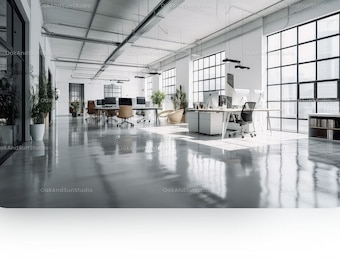 Virtual background + 2 gifts | White loft office | Suitable for Zoom, Microsoft Teams, WebEx, Google Meet | Sterile office zoom