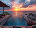 Realistic Virtual Background of Infinity Pool With Sunset in Bali ...
