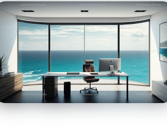 Virtual background | Sea View office | Zoom | Microsoft Teams | Facebook | Wallpaper| Google Meet | Backdrop | Water view | Beach ocean view