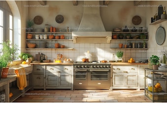 Italy Inspired Zoom Background | Office virtual background | Teams background | Farmhouse kitchen background