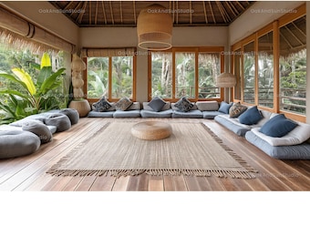 Realistic virtual background of the meditation room in jungle | Suitable for Zoom, Google Meet, Microsoft Teams etc.