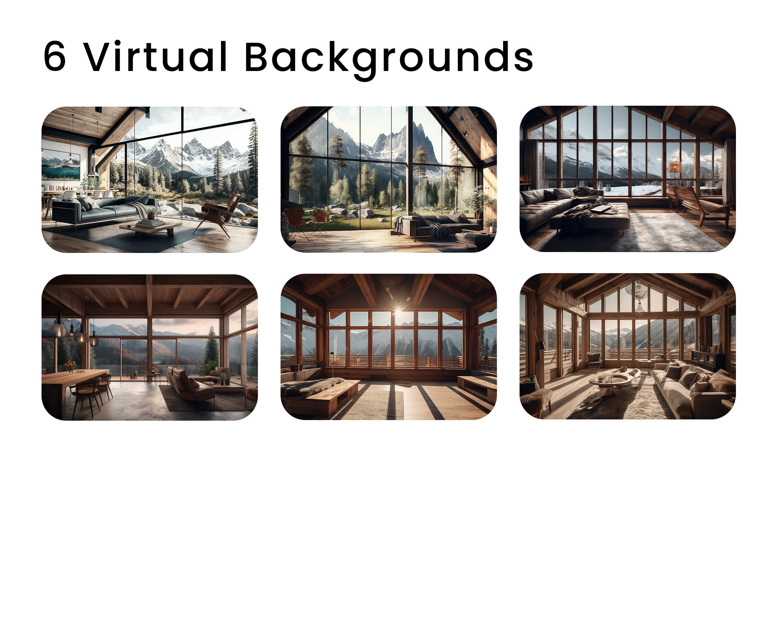 6 Cozy Cabin Chalet Zoom Backgrounds Mountains Microsoft - Etsy Australia