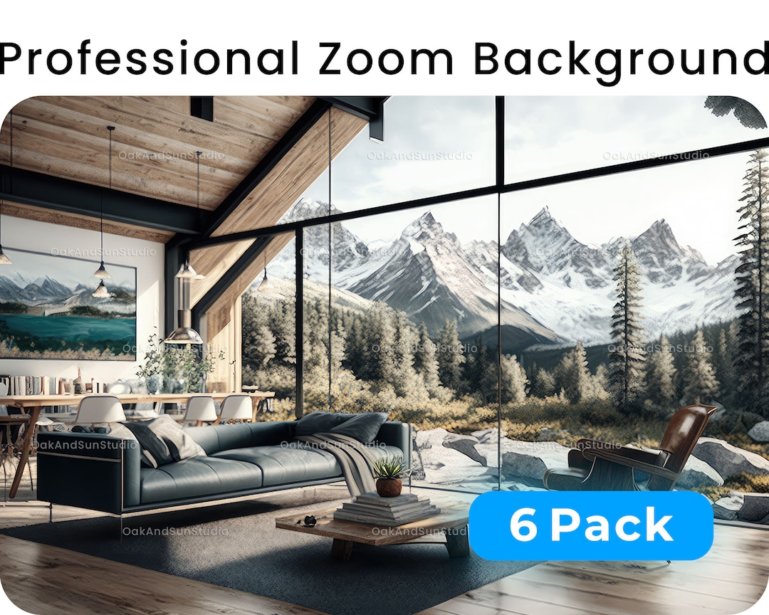 6 Cozy Cabin Chalet Zoom Backgrounds Mountains Microsoft - Etsy