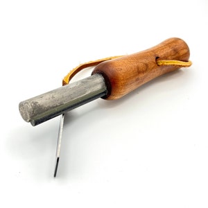 Fire Striker with smooth Wooden Handle and Compass