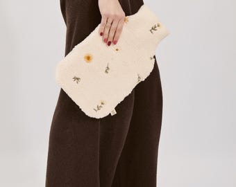 Bolsa de agua caliente de peluche con forma de osito | Imprescindible para personas con enfermedades crónicas | Bolsa de agua caliente de caucho natural | Funda para bolsa de agua caliente hecha a mano - Frieda