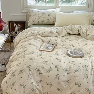 Fresh Lily of the Valley 100% Cotton Duvet Cover Set Floral Bedding Set ...