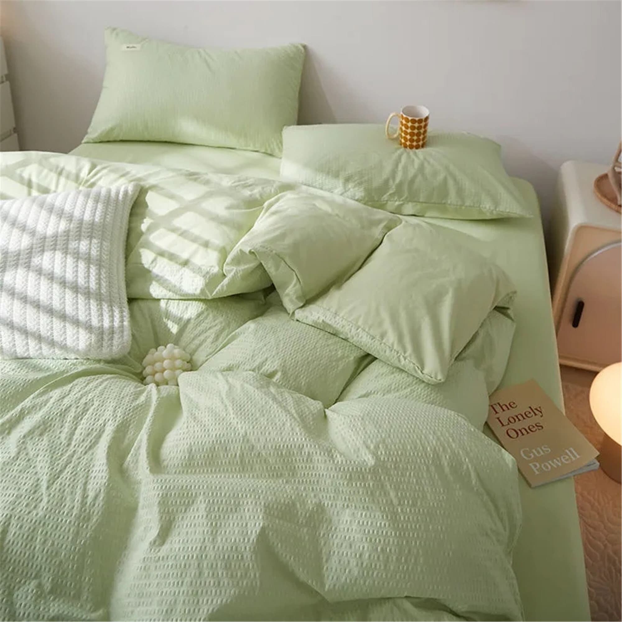 Simple Waffle Cotton Duvet Cover Settwin Full Queen King Etsy