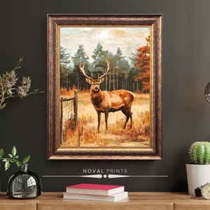 Reindeer Wall Art, Deer Print, Forest Animal Wall Art, Landscape Prints Wall Art, Reindeer Print, Deer Print, Nursery Wall Art