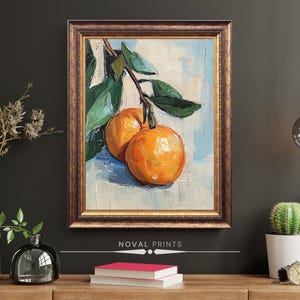 Rustikales Küchen Gemälde, Küche Bauernhaus Wand Kunst Druck, Orange Früchte Malerei, Clementinen Druck, Küche Stillleben Gemälde