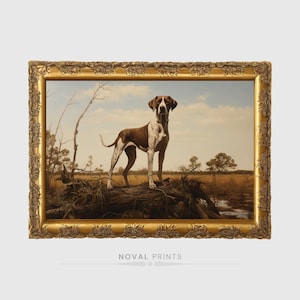 Hunting Dog Wall Art, Digital Printable Dog Print, Vintage Dog Art, Farmhouse Decor, Animal Portrait, Vintage Wall Art, Hunting Dog Animal