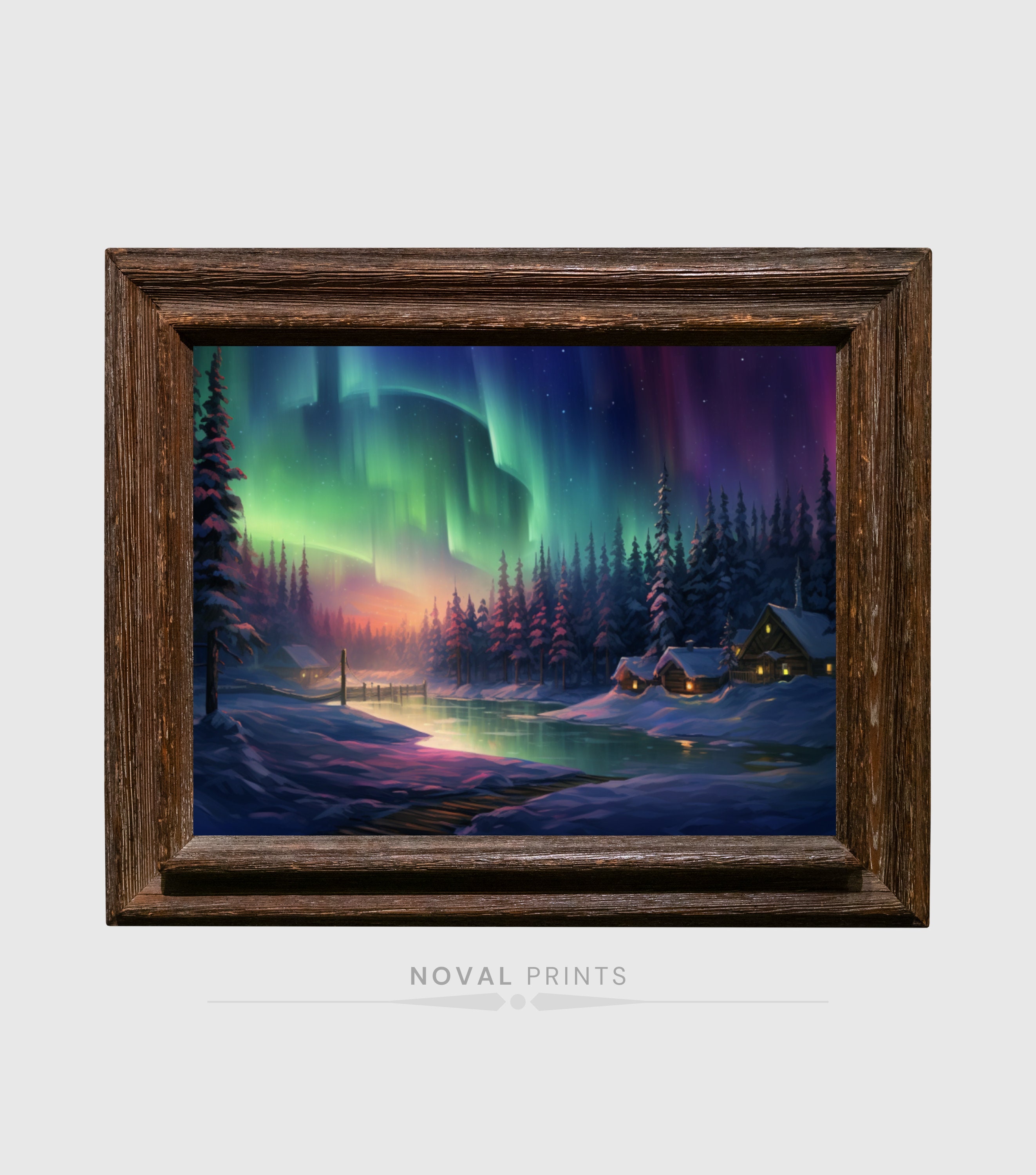 Northern Lights, Aurora Painting Wall Art, Aurora Borealis Northern ...