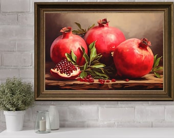 ヴィンテージスタイルのザクロの静物画（プリントのみ） - Etsy 日本