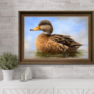 Duck Wall Art Painting Wall Decor, Classic Duck Animal Oil Painting, Vintage Duck Art Print, Duck Painting,Farm House Animal Home Wall Decor