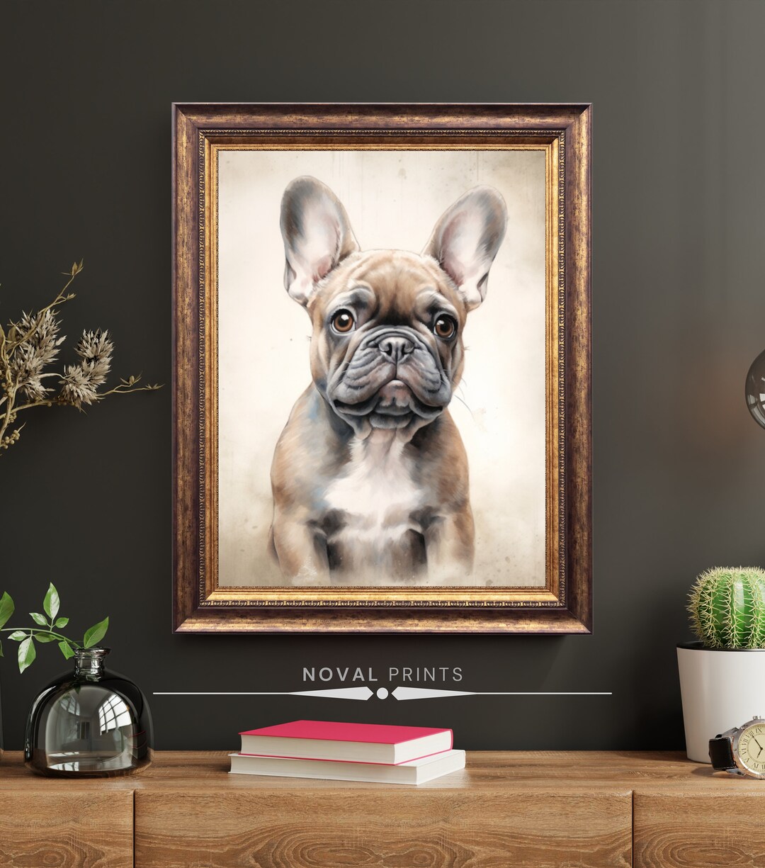 French Bulldog Wall Art, Printable Dog Art Print, Frenchie Dog Art