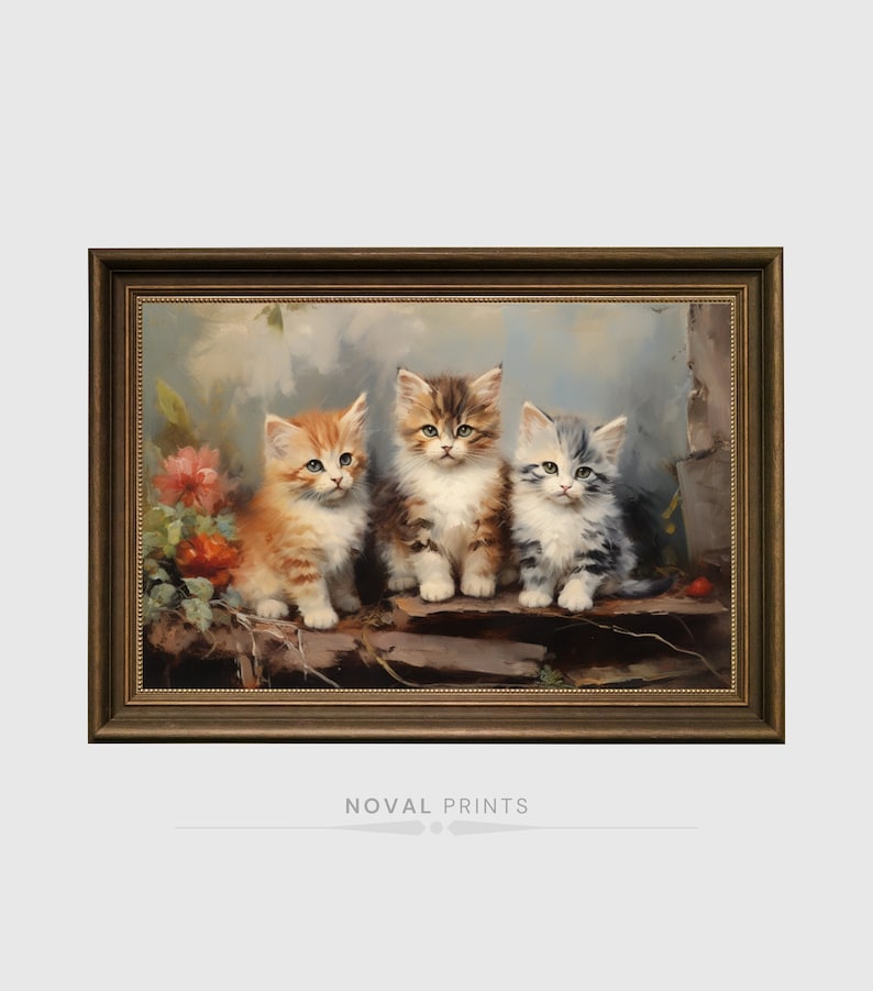 Kitten Wall Art Printable Vintage Cat Nursery Kittens, Girls Room Decor ...