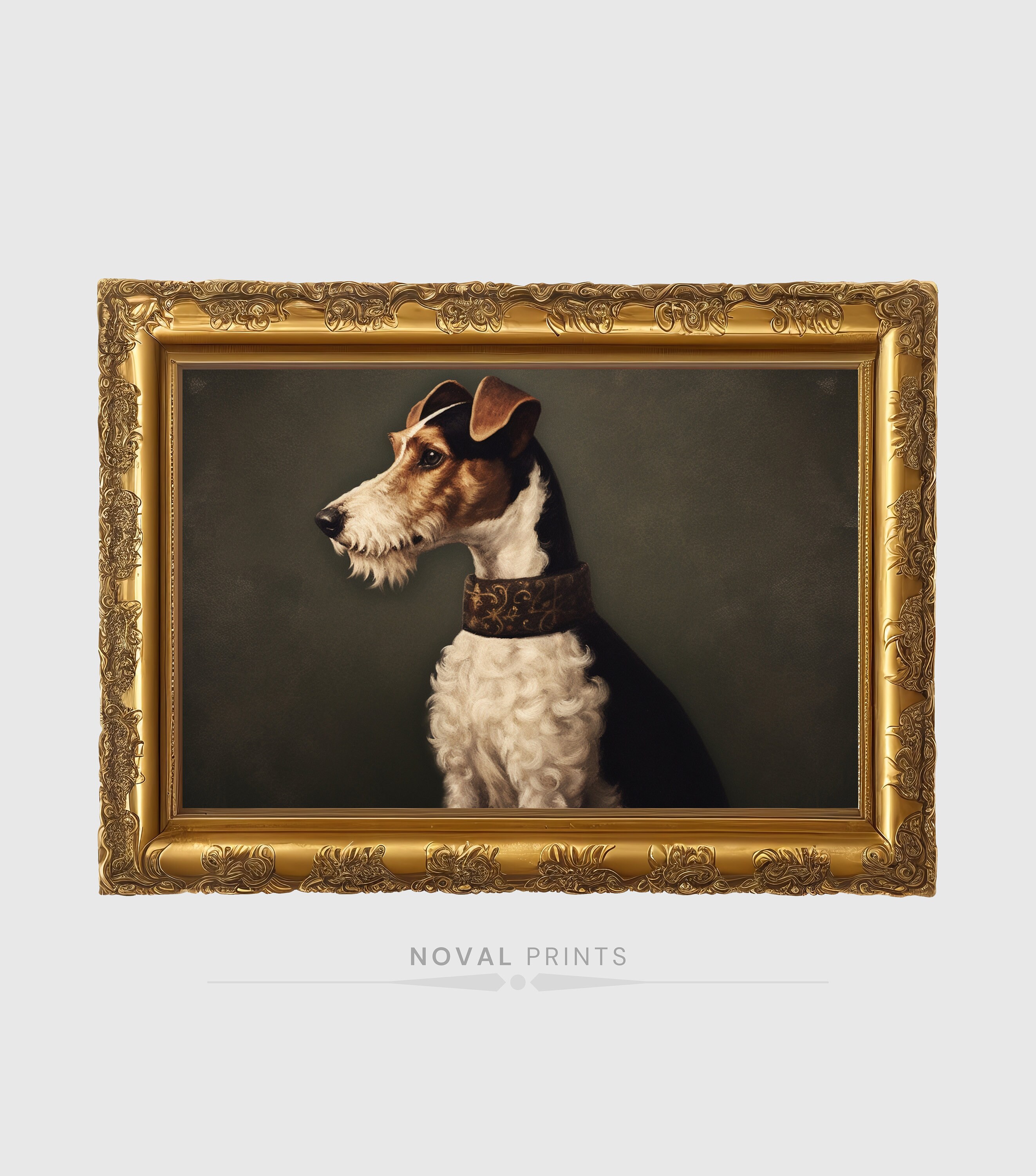 Vintage Dog Wall Art Painting Printable Dog Portrait Downloadeble Book ...