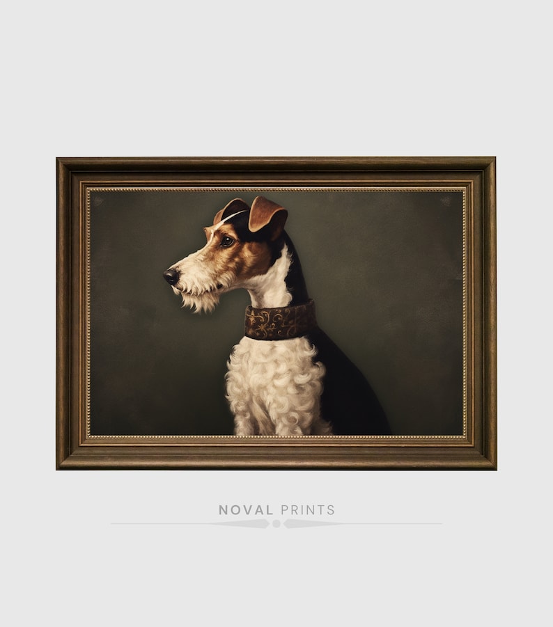 Vintage Dog Wall Art Painting Printable Dog Portrait Downloadeble Book